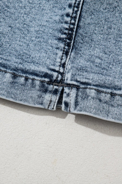 Drawstring High Waist Pocketed Denim Shorts Carauana Store