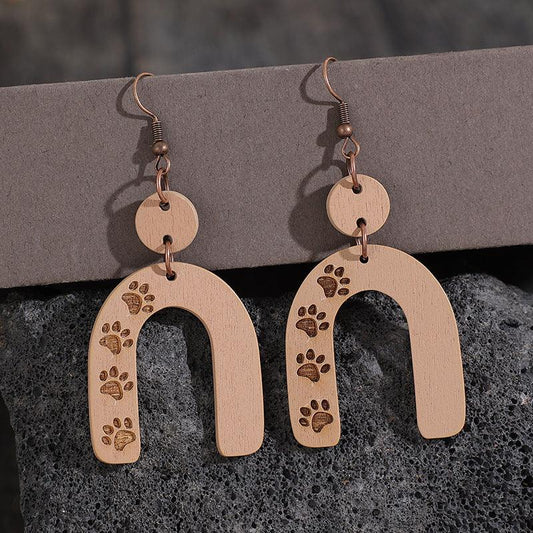 Geometric Shape Wooden Earrings Carauana Store