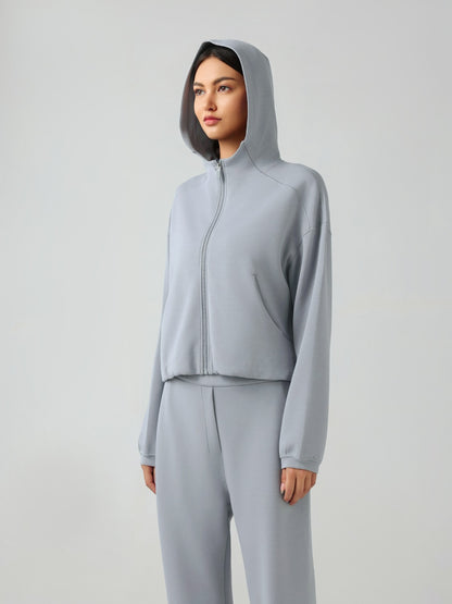Millennia Zip Up Dropped Shouder Active Hooded Carauana Store