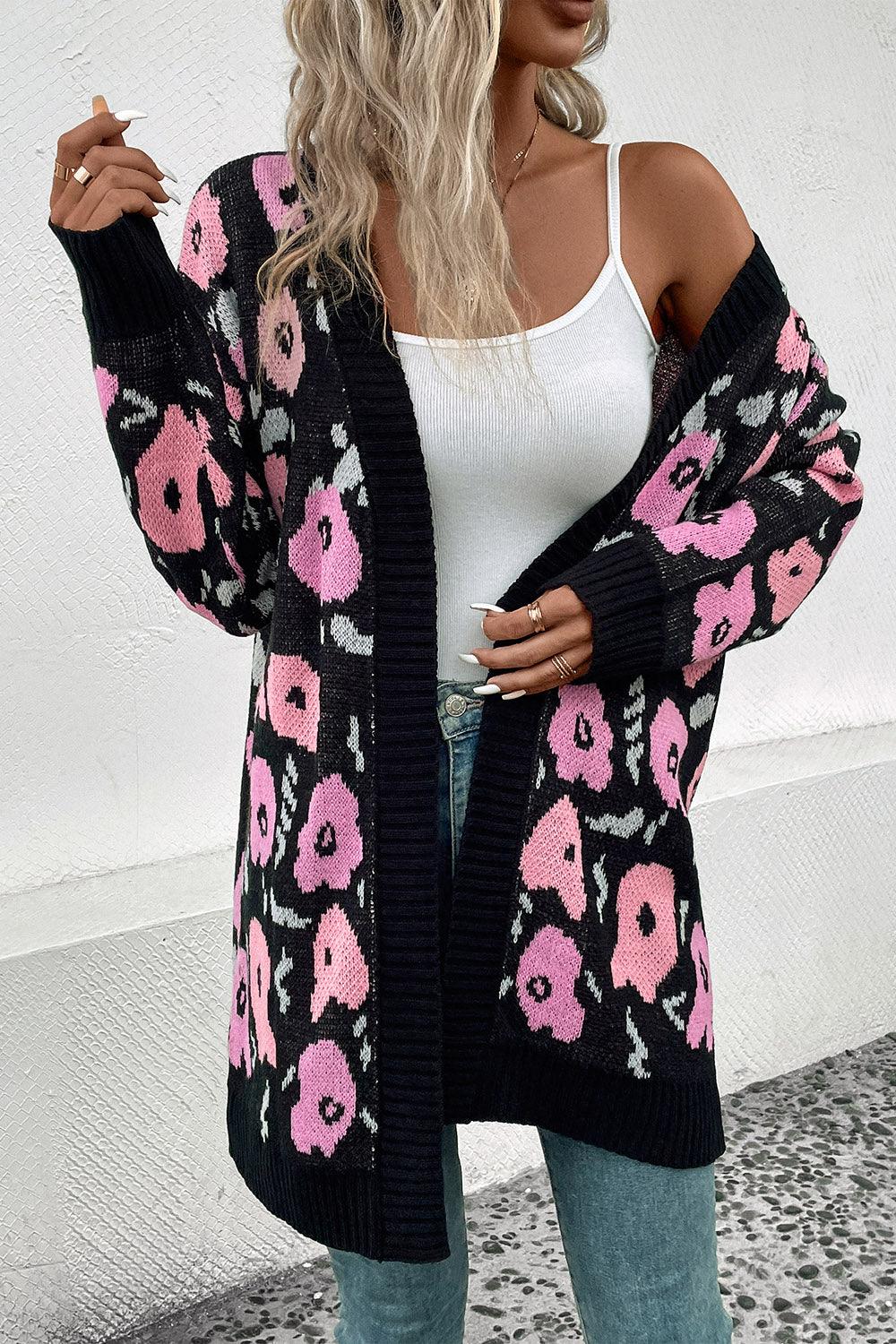 Perfee Open Front Longline Cardigan