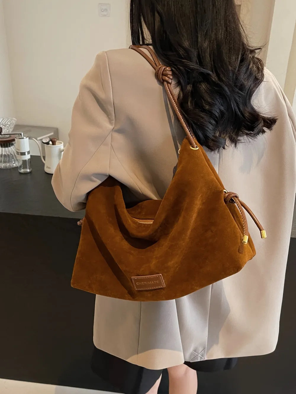 Suede Large Shoulder Bag Carauana Store