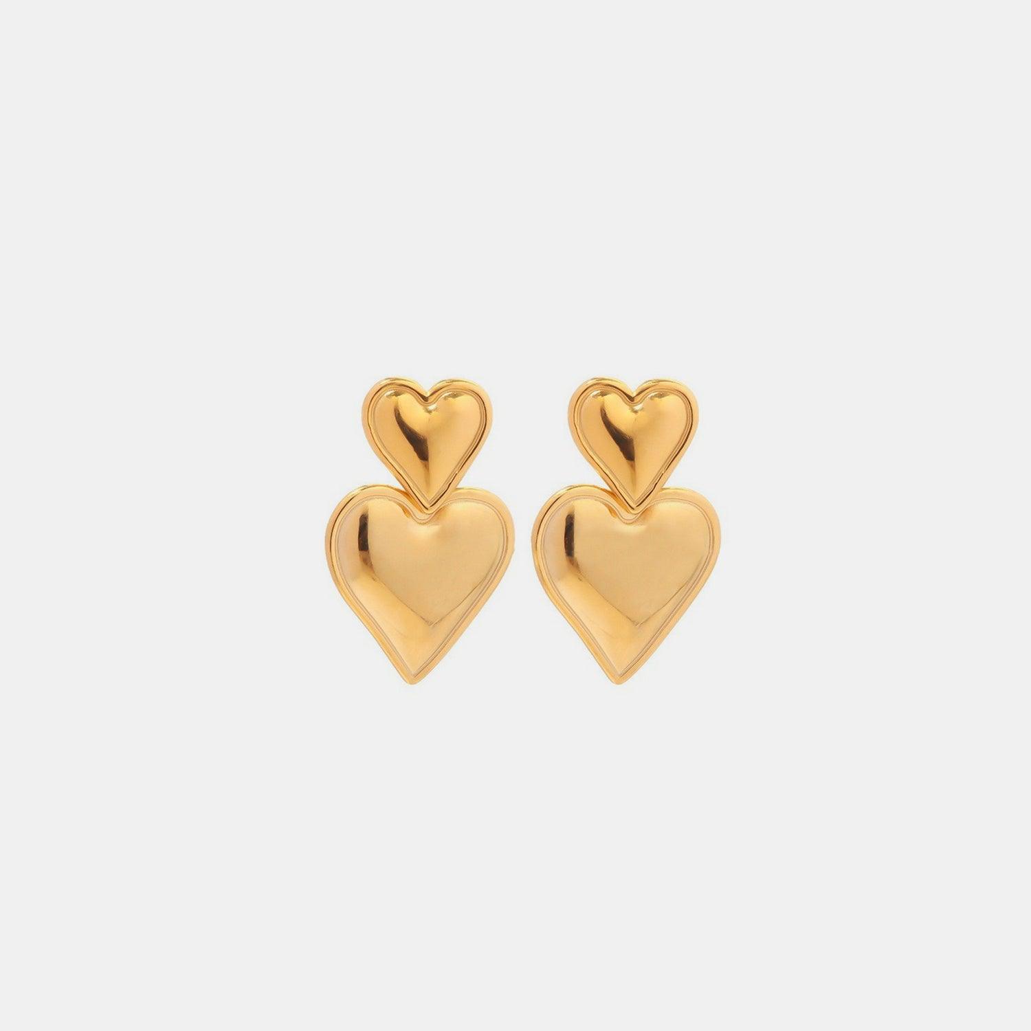 Stainless Steel Double Heart Earrings