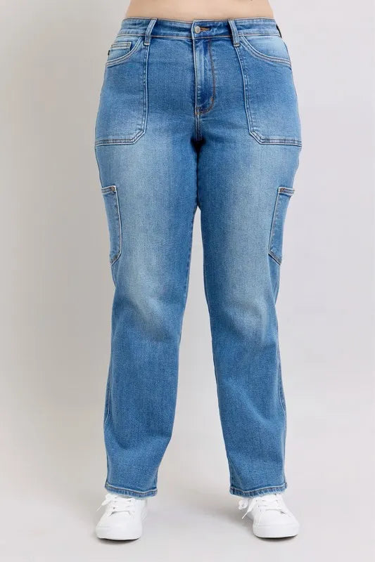 Judy Blue Full Size High Waist 90's Straight Jeans Plus Size Carauana Store