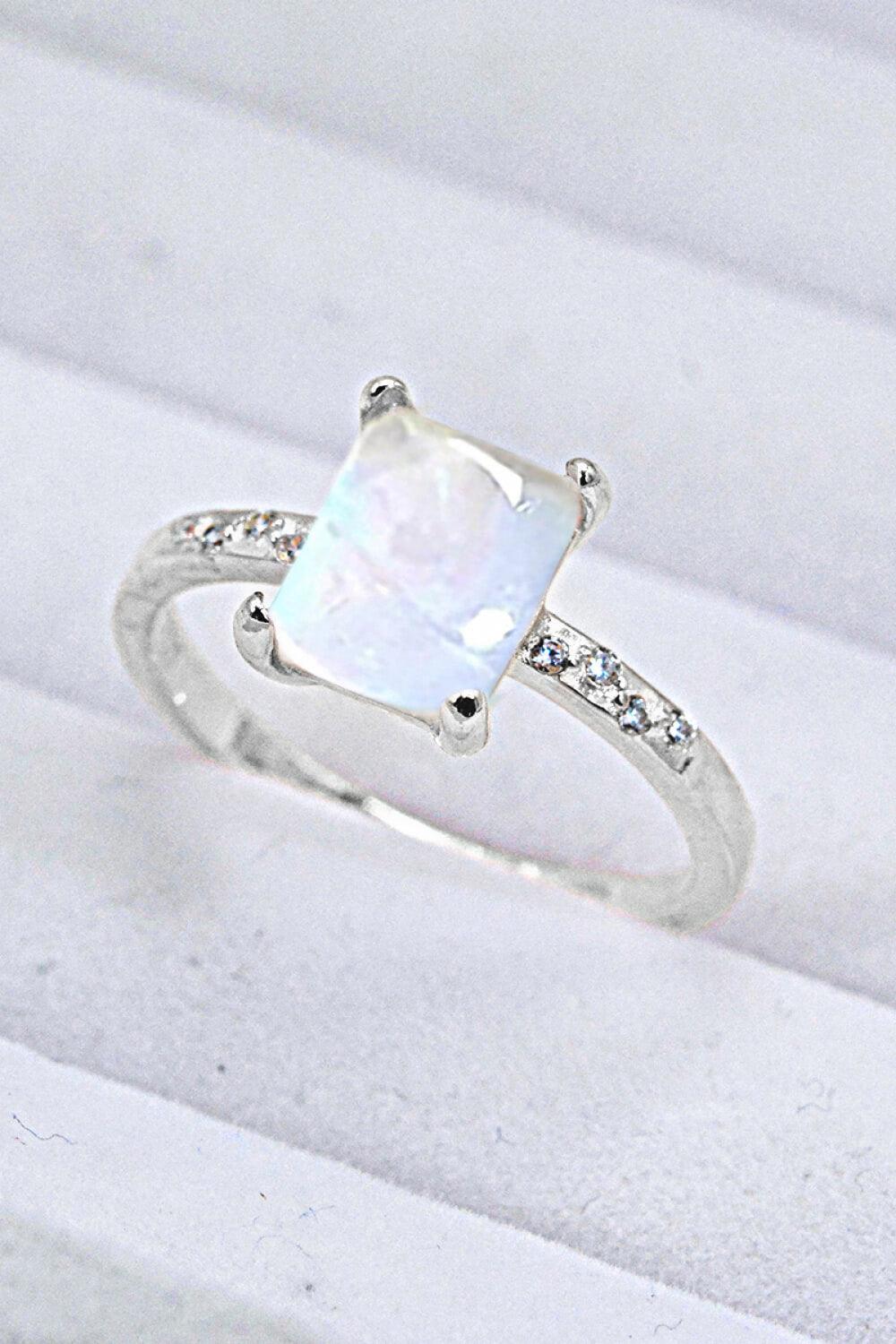 Square Moonstone Ring