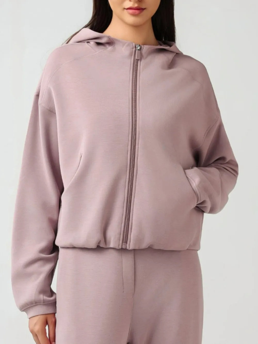 Millennia Zip Up Dropped Shouder Active Hooded Carauana Store