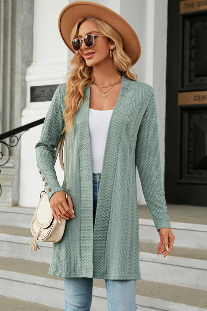 Open Front Long Sleeve Cardigan