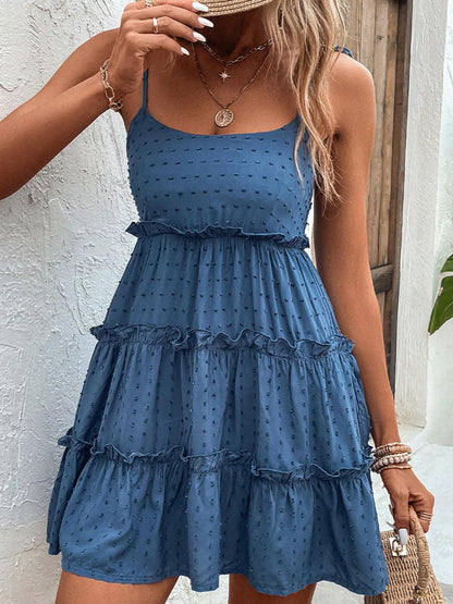 Frill Spaghetti Strap Tiered Dress