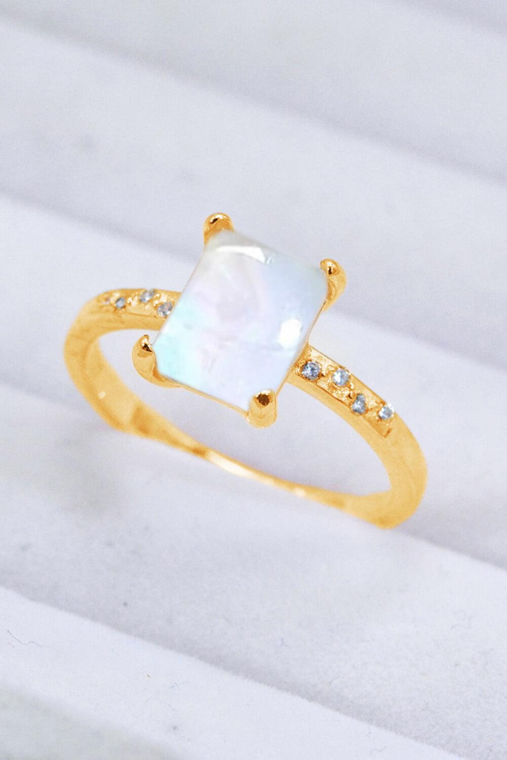 Square Moonstone Ring