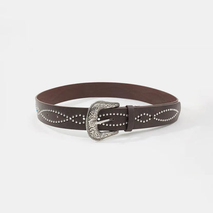 PU Leather Rhinestone Belt Carauana Store