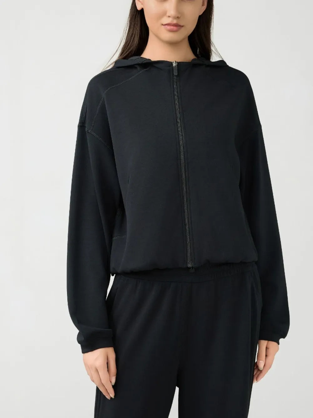 Millennia Zip Up Dropped Shouder Active Hooded Carauana Store