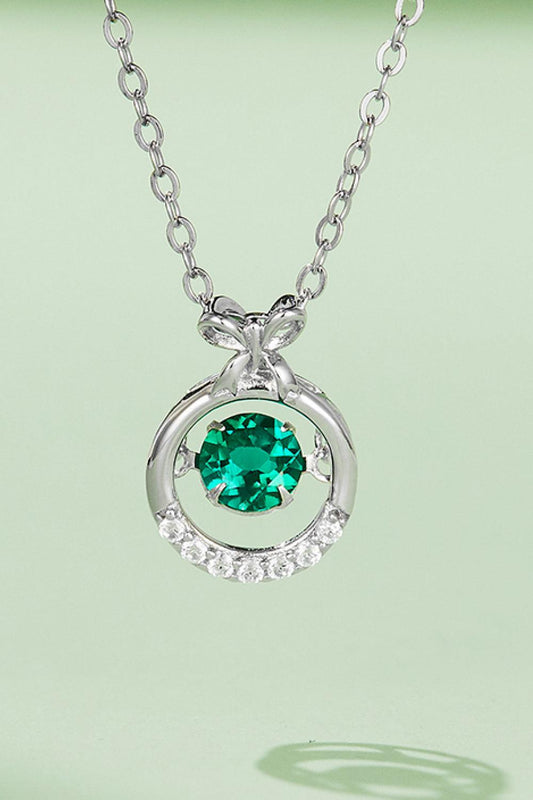 Lab-Grown Emerald Pendant Necklace Carauana Store