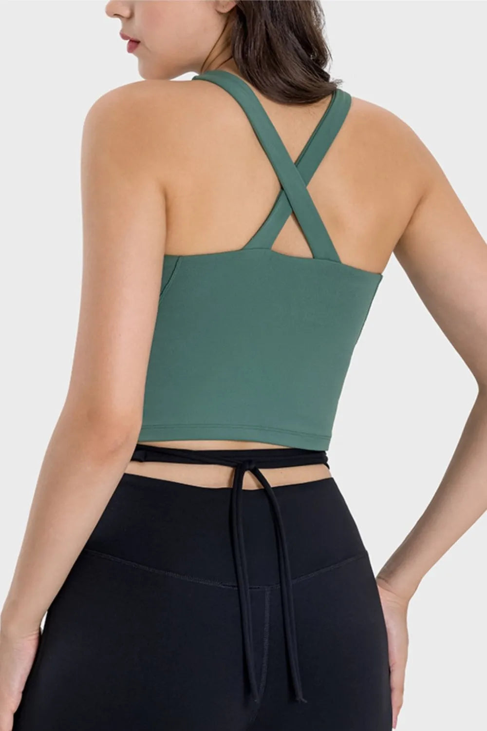 Millennia Crisscross Grecian Neck Active Cami Carauana Store