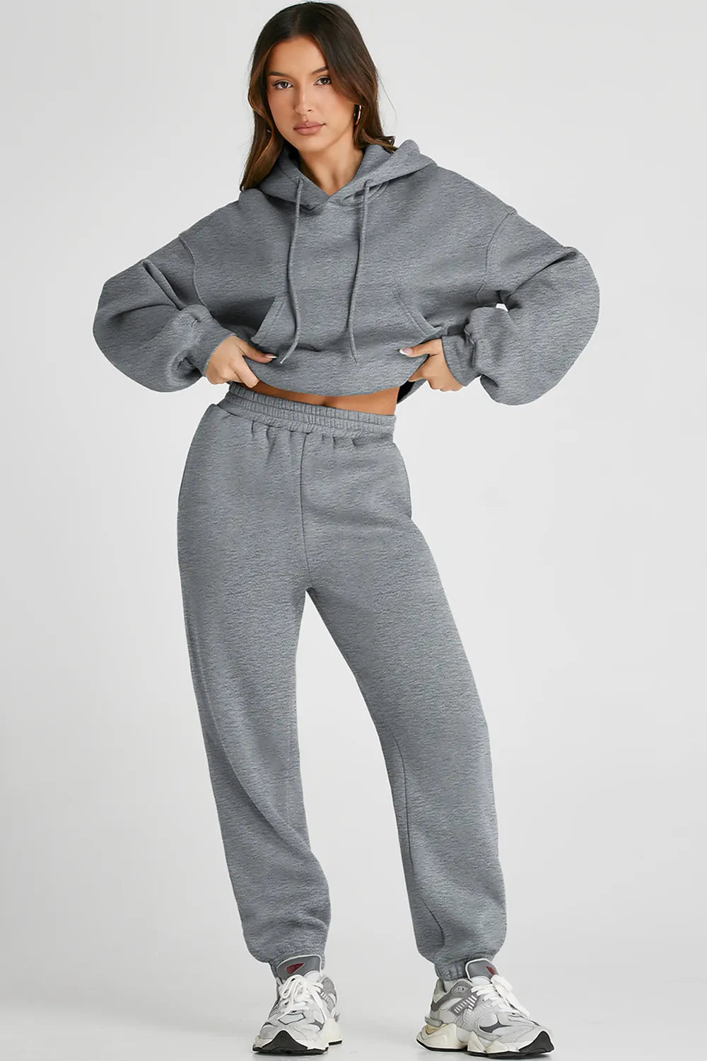 Dropped Shoulder Hooded Top and Pants Active Set Carauana Store