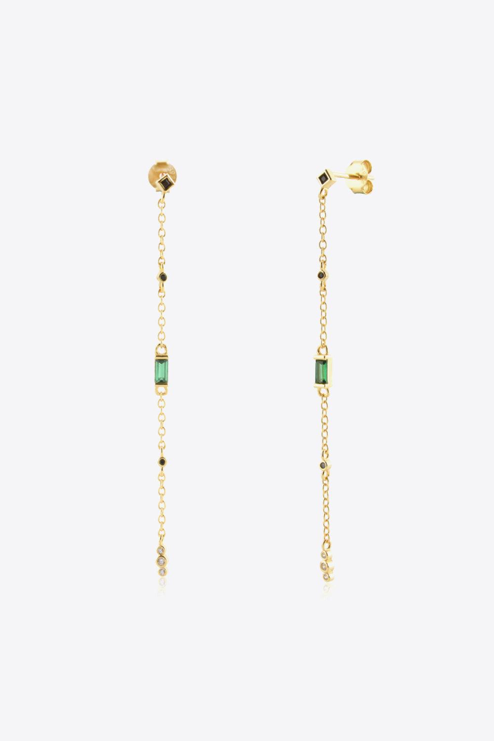 Inlaid Zircon 18K Gold-Plated Earrings