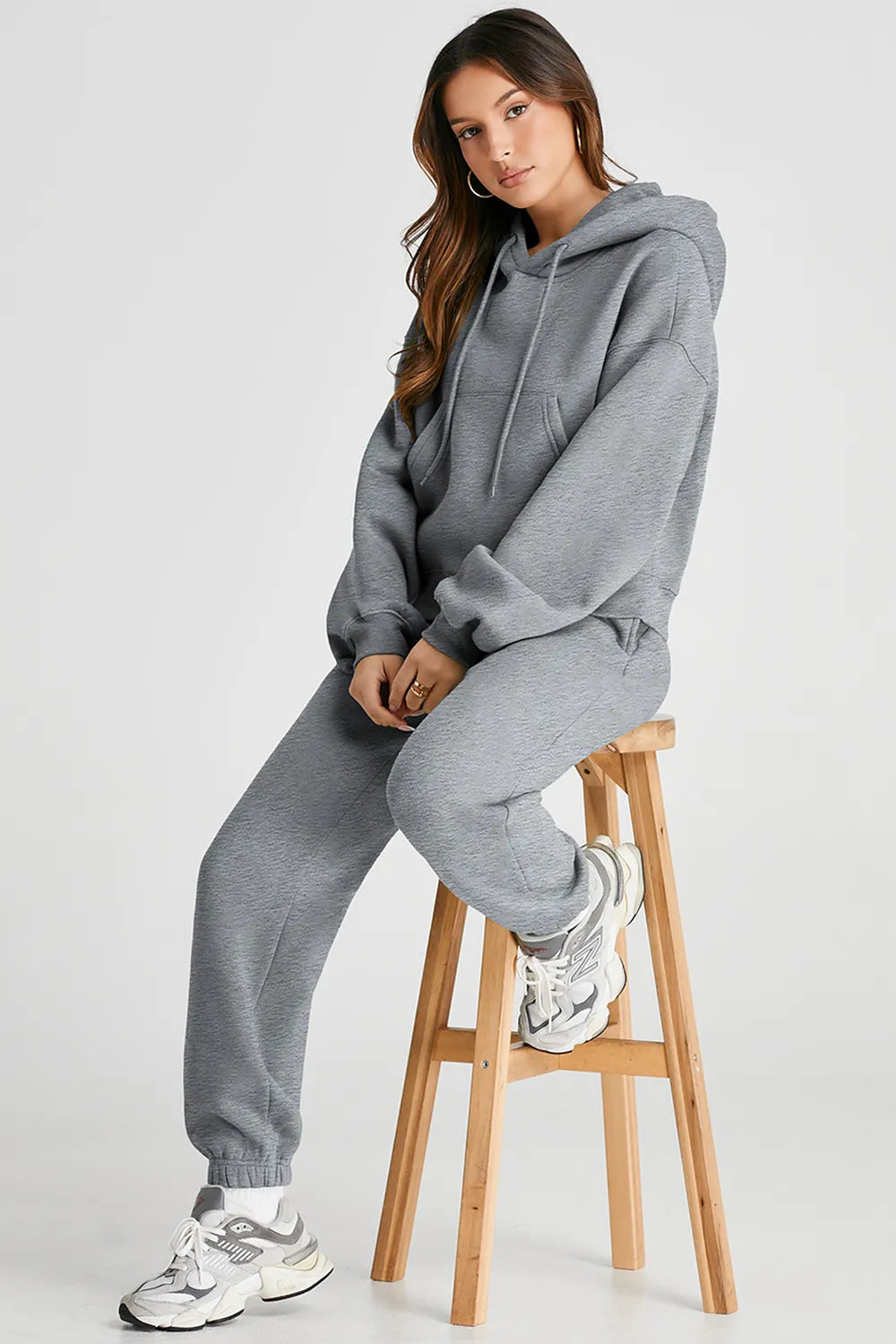 Dropped Shoulder Hooded Top and Pants Active Set Carauana Store