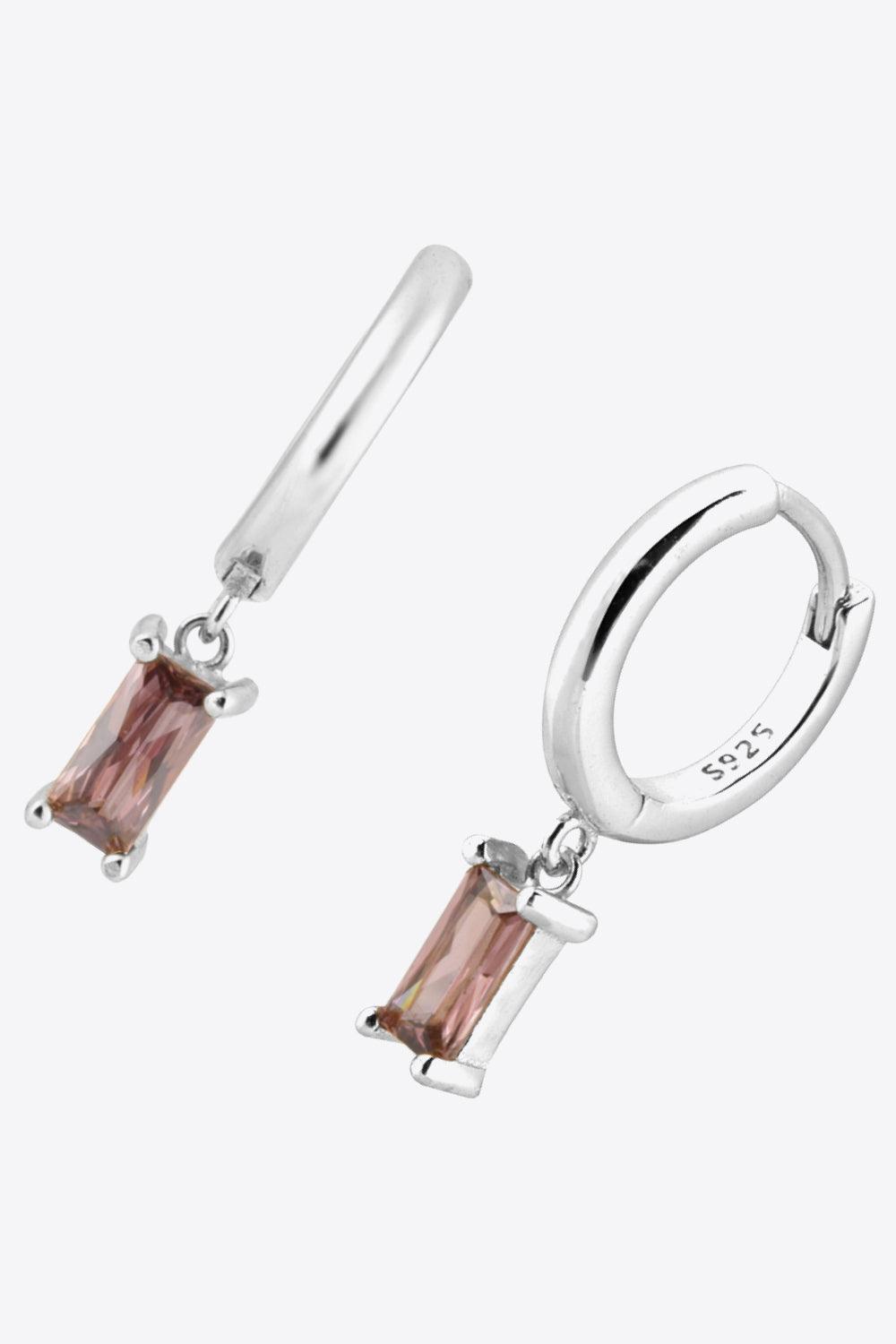 Zircon Huggie Drop Earrings