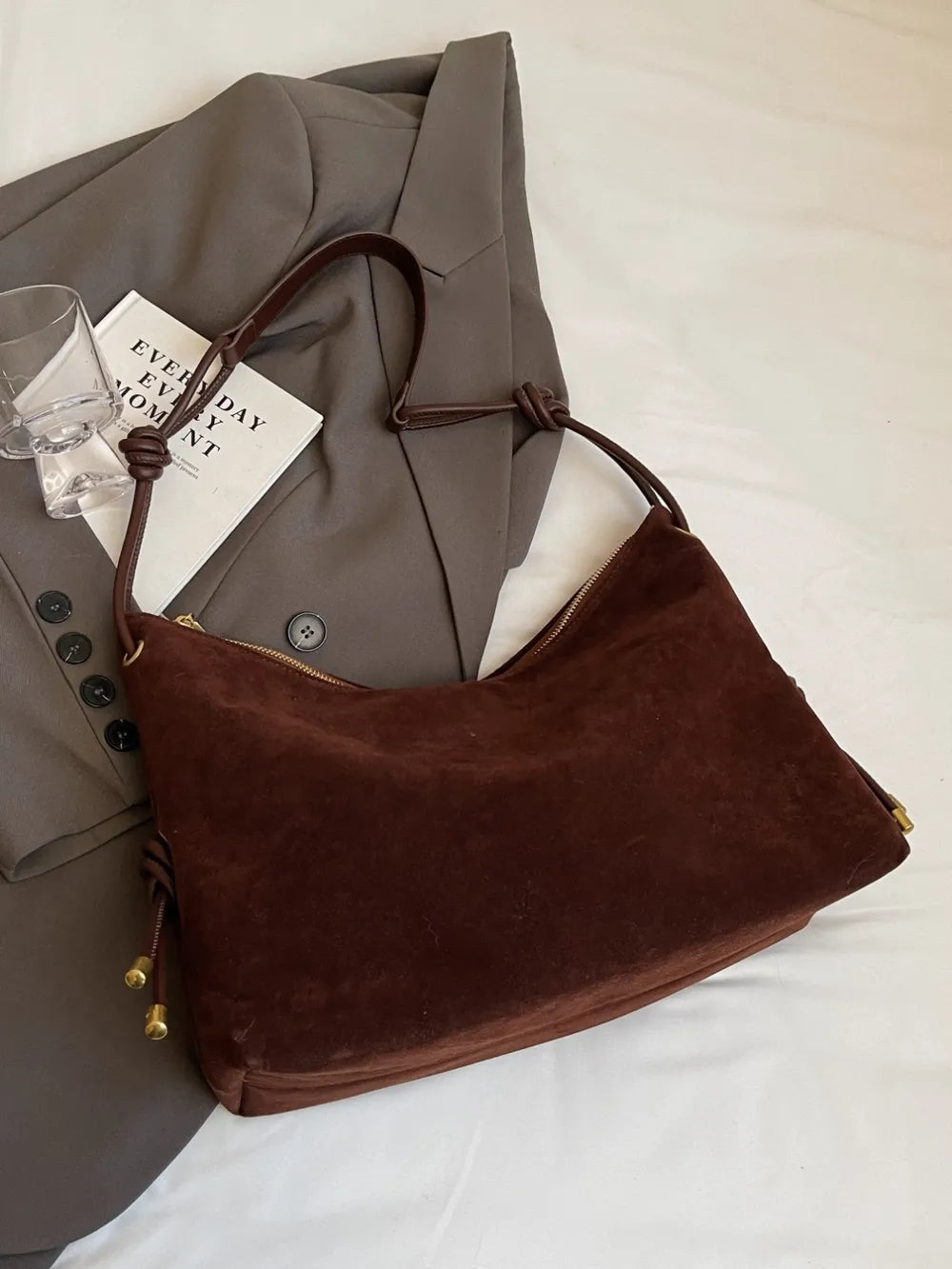Suede Large Shoulder Bag Carauana Store