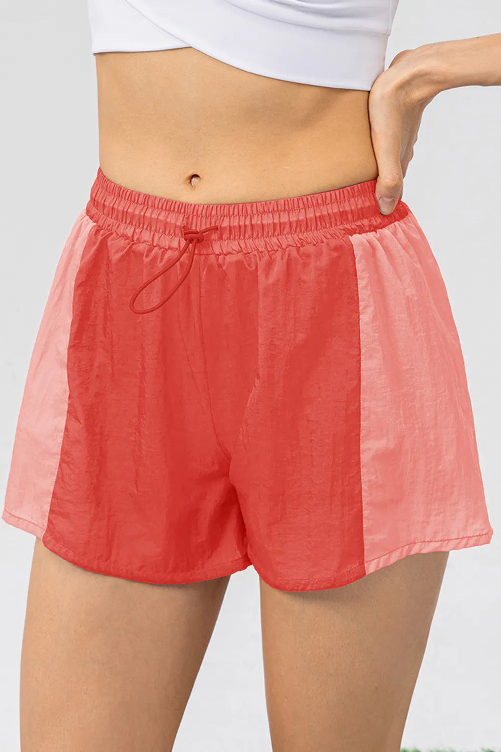 Color Block Drawstring Active Shorts Carauana Store