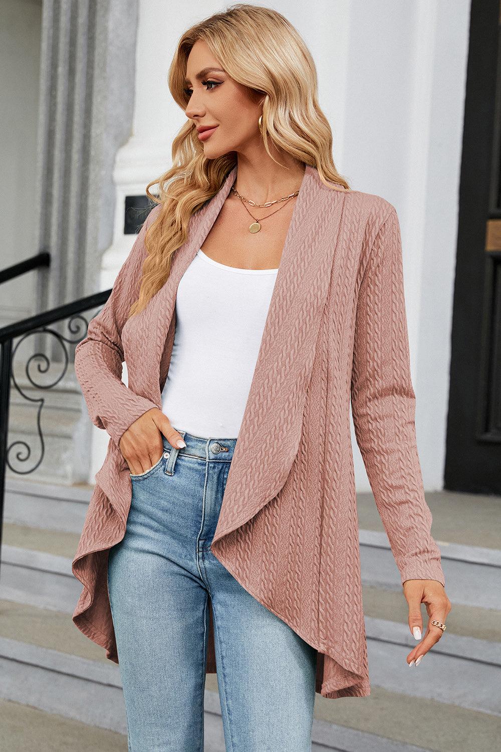 Open Front Long Sleeve Cardigan