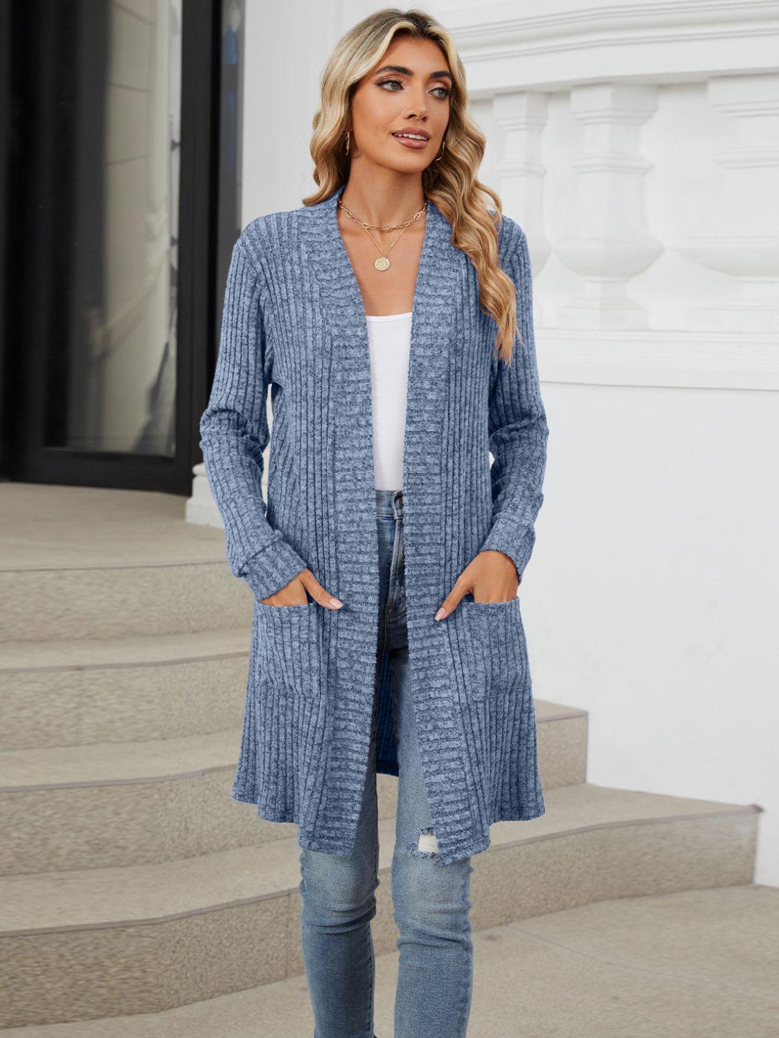 Open Front Long Sleeve Cardigan