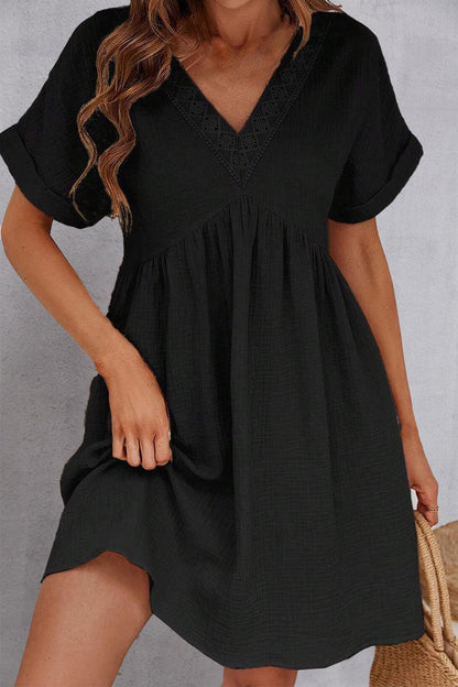 V-Neck Short Sleeve Dress