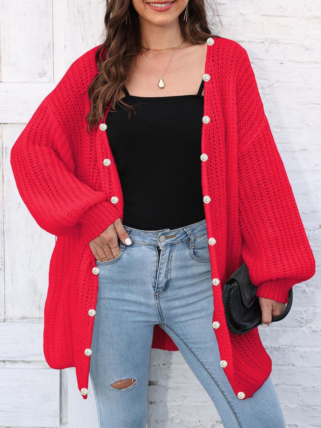 Open Front Long Sleeve Cardigan