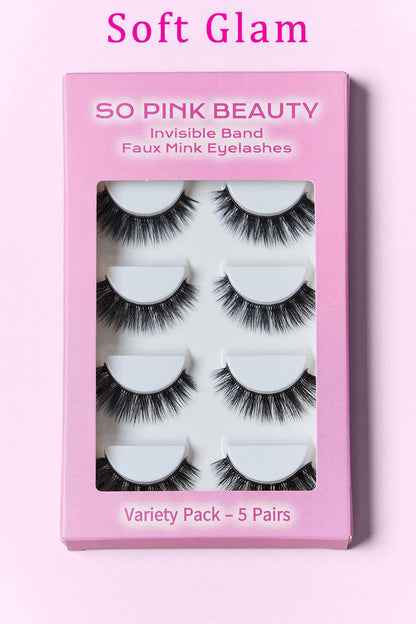 SO PINK BEAUTY Mink Eyelashes 5 Pairs