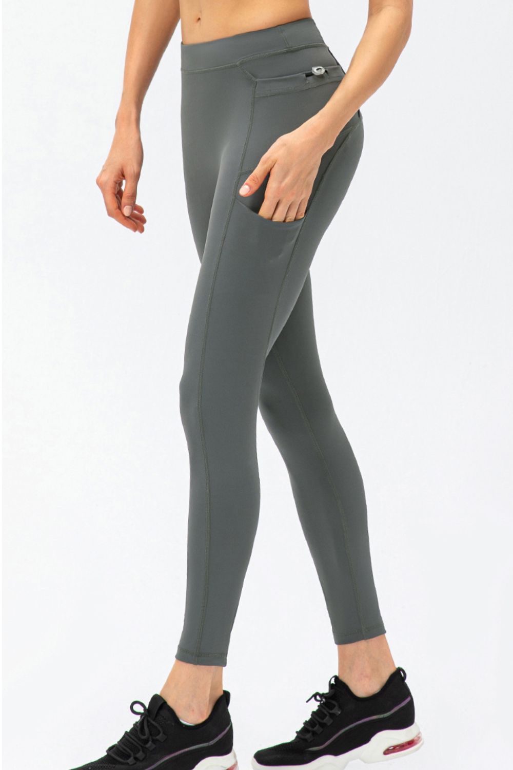 Full Size Slim Fit High Waist Long Sports Pants with Pockets Carauana Store
