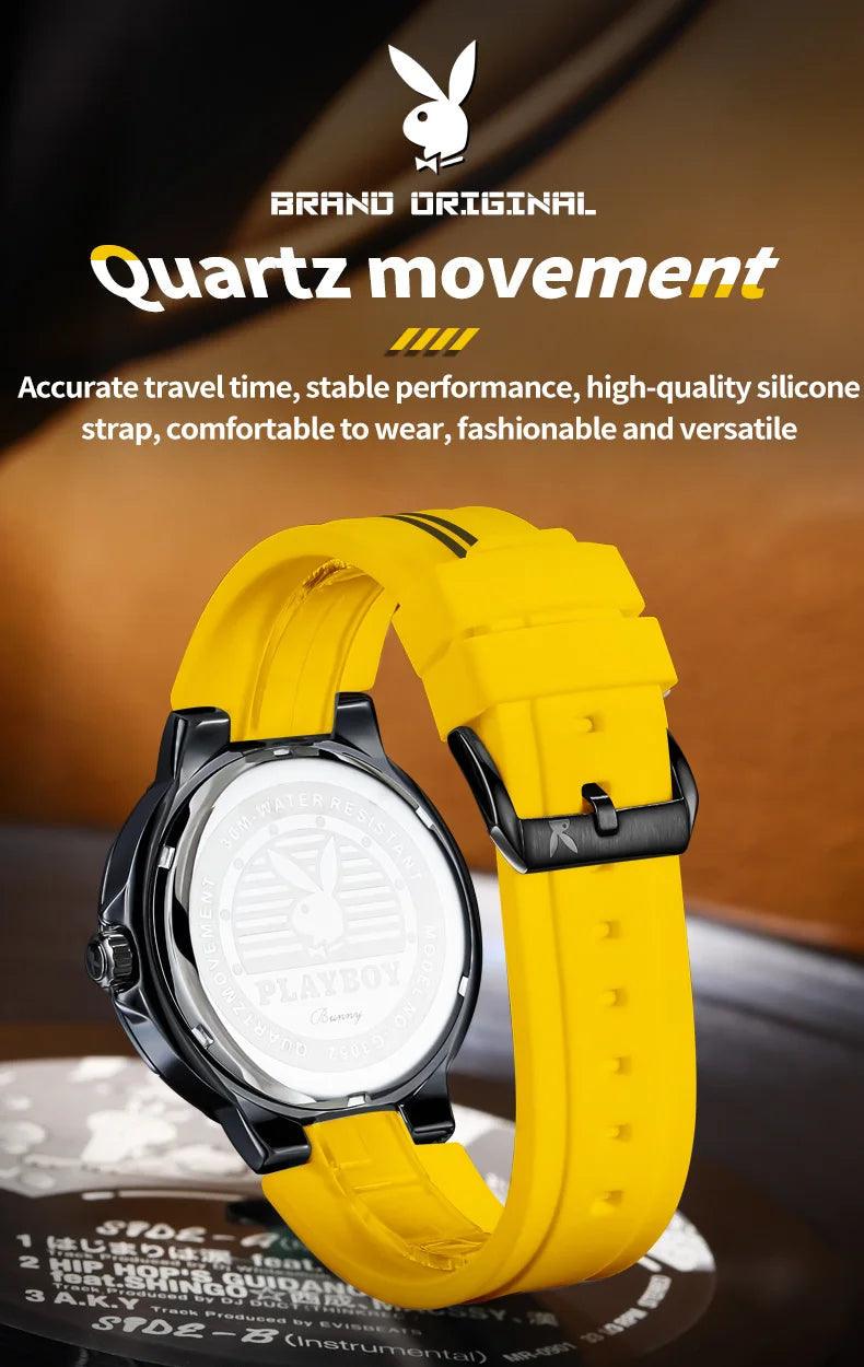 American PlayBoy Fashion Casual Men's Watch - Luxury Waterproof Luminous Quartz Wristwatch High Quality