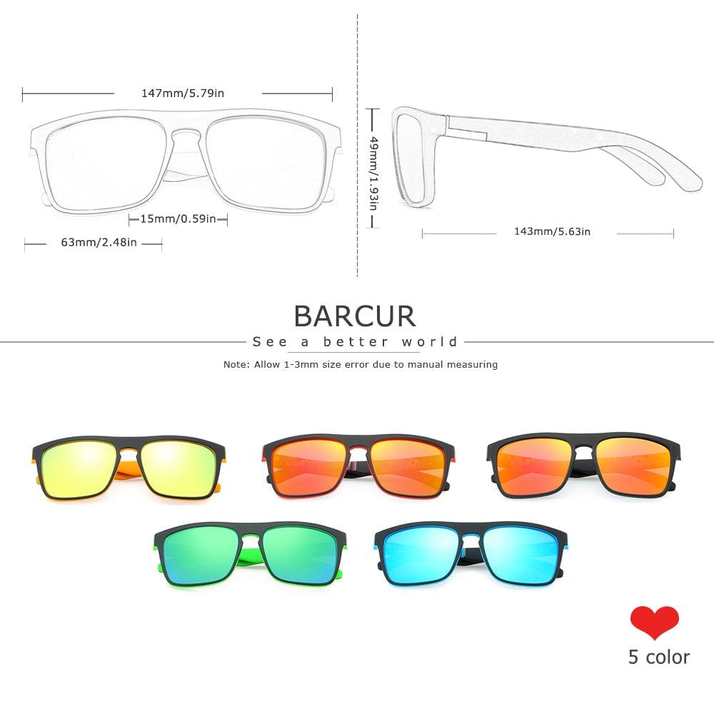 BARCUR NEW Polarized Sunglasses Men Driving Shades