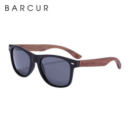 BARCUR Sunglasses Anti Blue Night Vision Mirror Free Wood Box