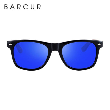 BARCUR Sunglasses Anti Blue Night Vision Mirror Free Wood Box