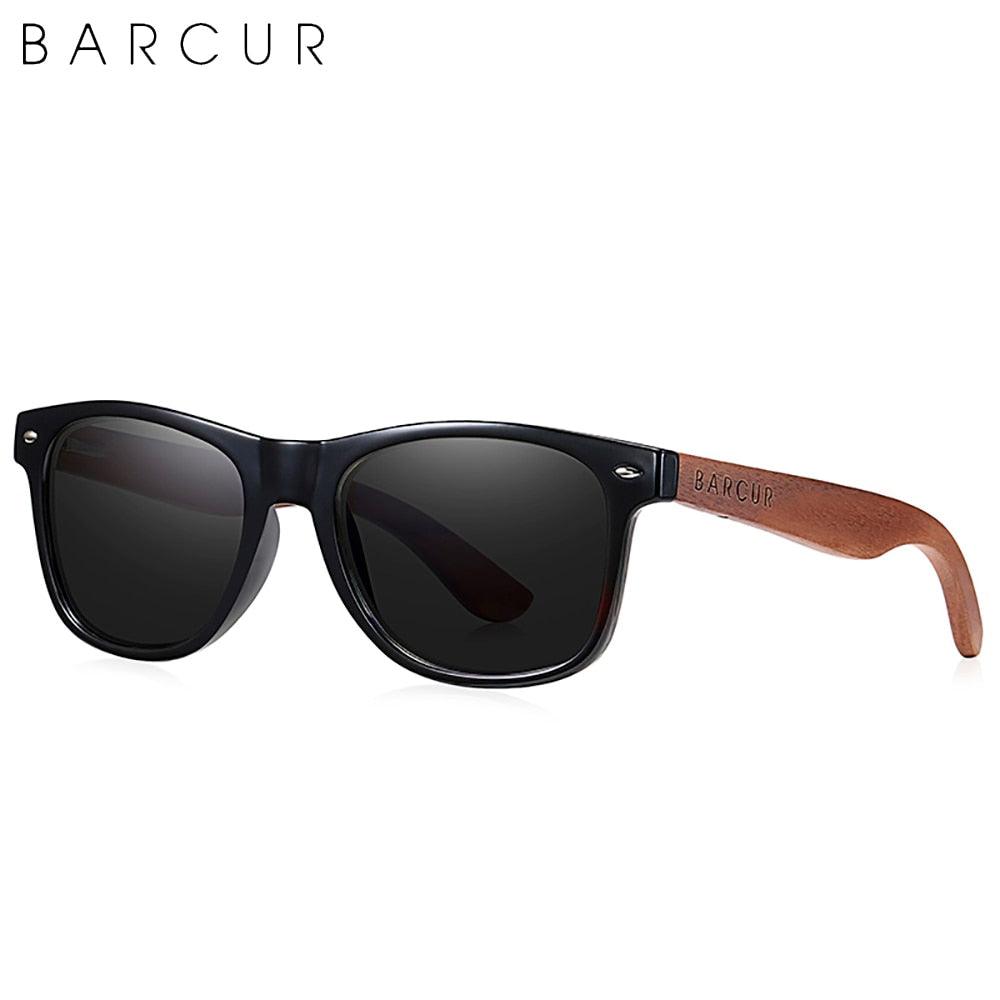 BARCUR Sunglasses Anti Blue Night Vision Mirror Free Wood Box