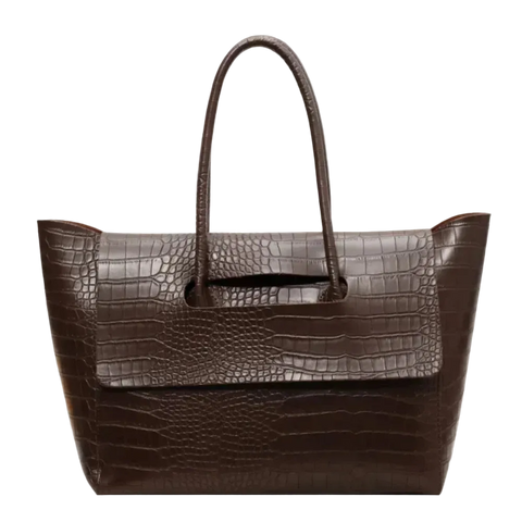 Carauana Crocodile Leather Handbag - Vintage Large Tote