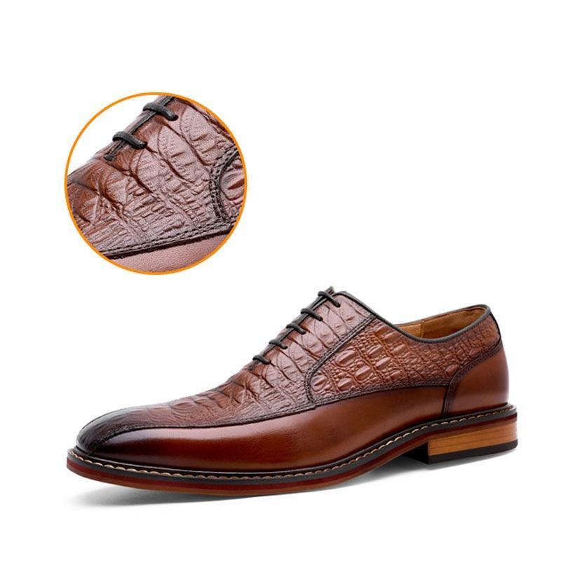 Desai Men Dress Shoes Oxfords Genuine Leather Italian Formal Shoes