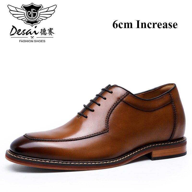 Desai Men Dress Shoes Oxfords Genuine Leather Italian Formal Shoes Carauana Store