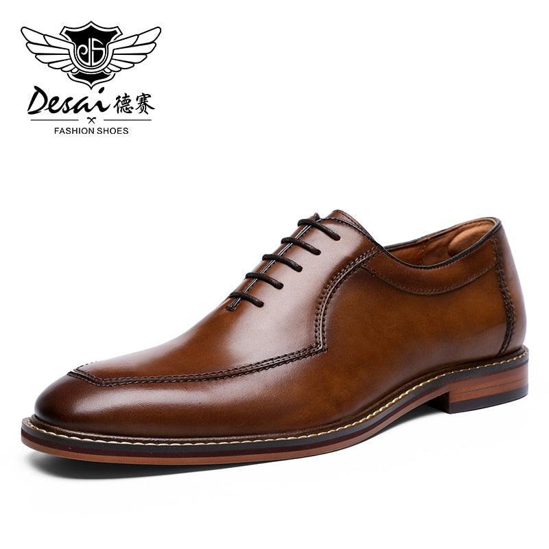 Desai Men Dress Shoes Oxfords Genuine Leather Italian Formal Shoes Carauana Store