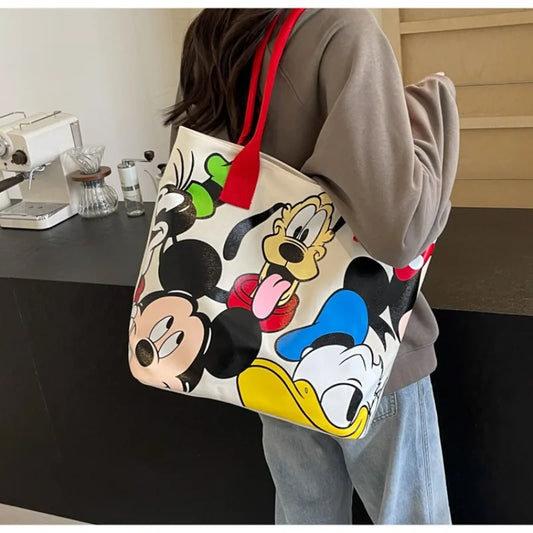 Disney Mickey Canvas Tote Bag Large Capacity CaRaUaNa Fashion