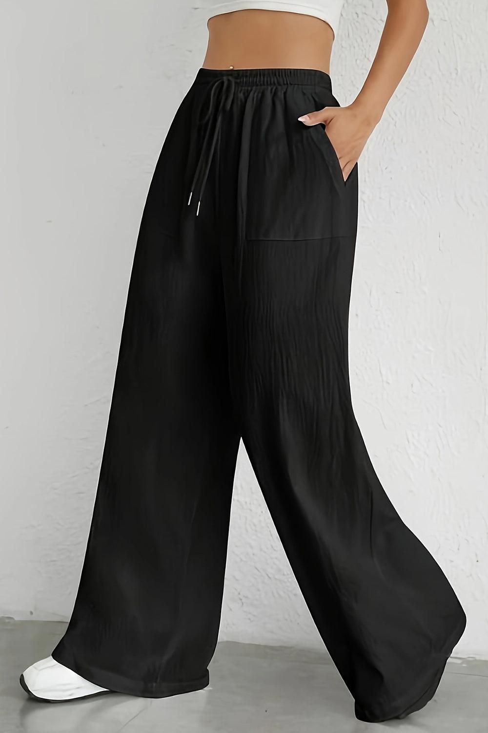 Drawstring Wide Leg Pants