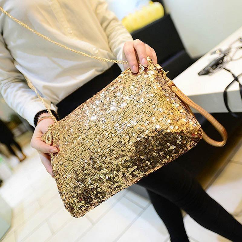 Evening Clutch Bag Glitter Sequin Handbag