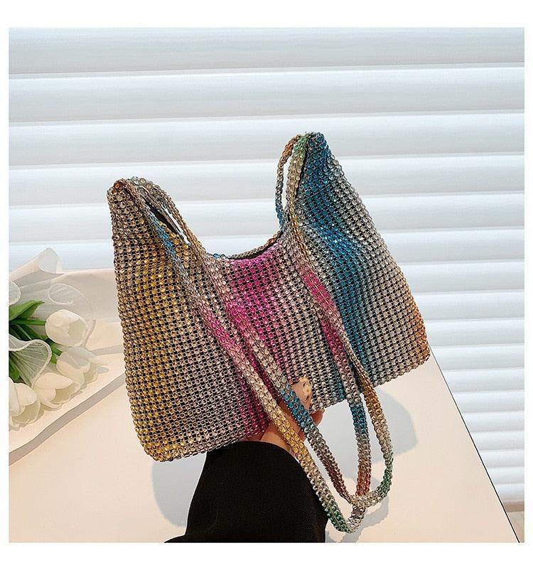 Fashion Rhinestone Shiny Handbag Evening Clutch Tote Bags