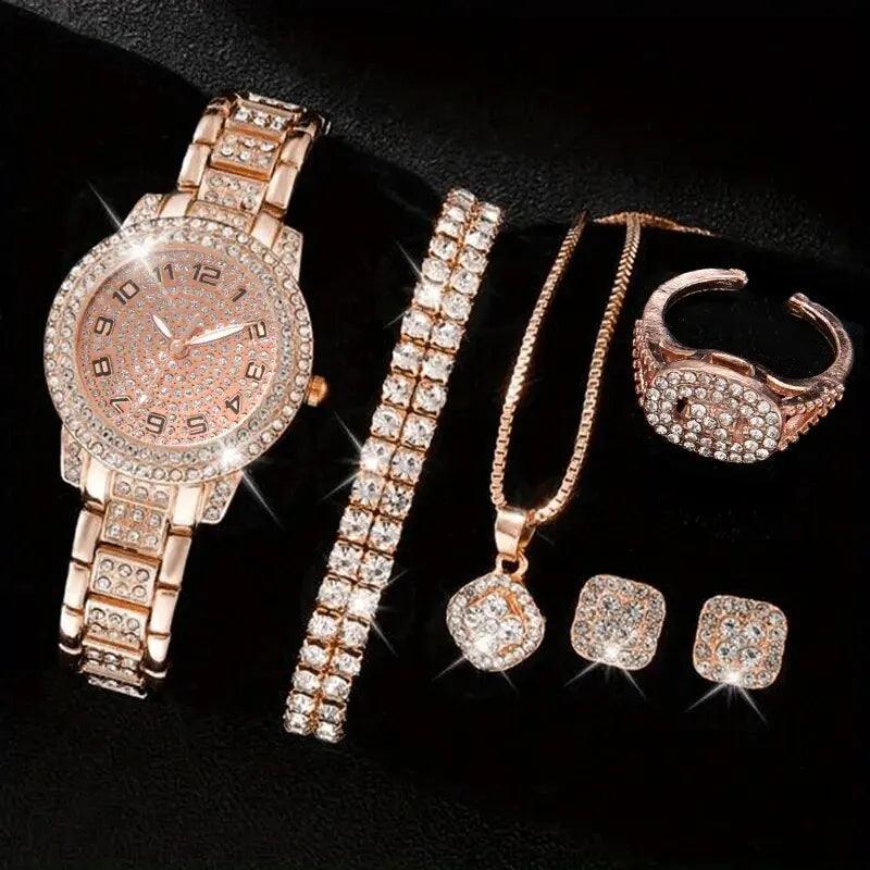 Fashion &amp; Casual Quartz Watch with Rhinestone Bracelet - Elegant Design Carauana Store