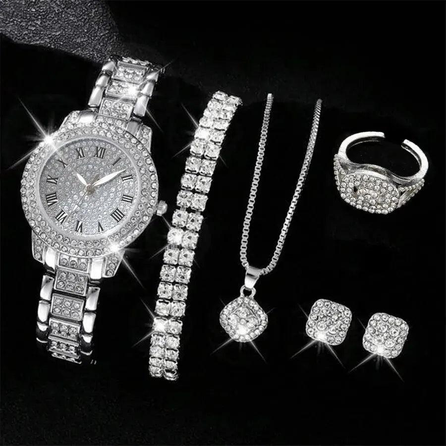 Fashion &amp; Casual Quartz Watch with Rhinestone Bracelet - Elegant Design Carauana Store