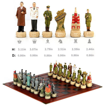 Historical Theme Resin Chess Figures 32 Painted Chess Game Gift Collection