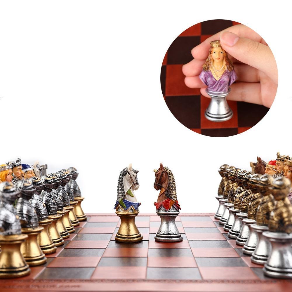 Historical Theme Resin Chess Figures 32 Painted Chess Game Gift Collection