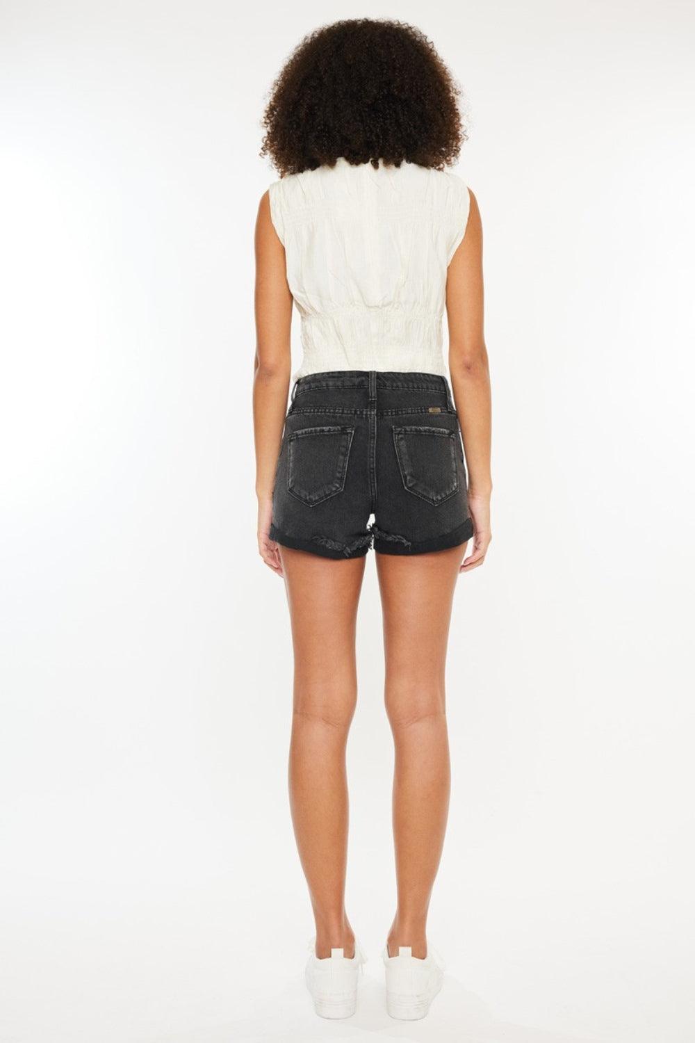 Kancan High Waist Distressed Denim Shorts