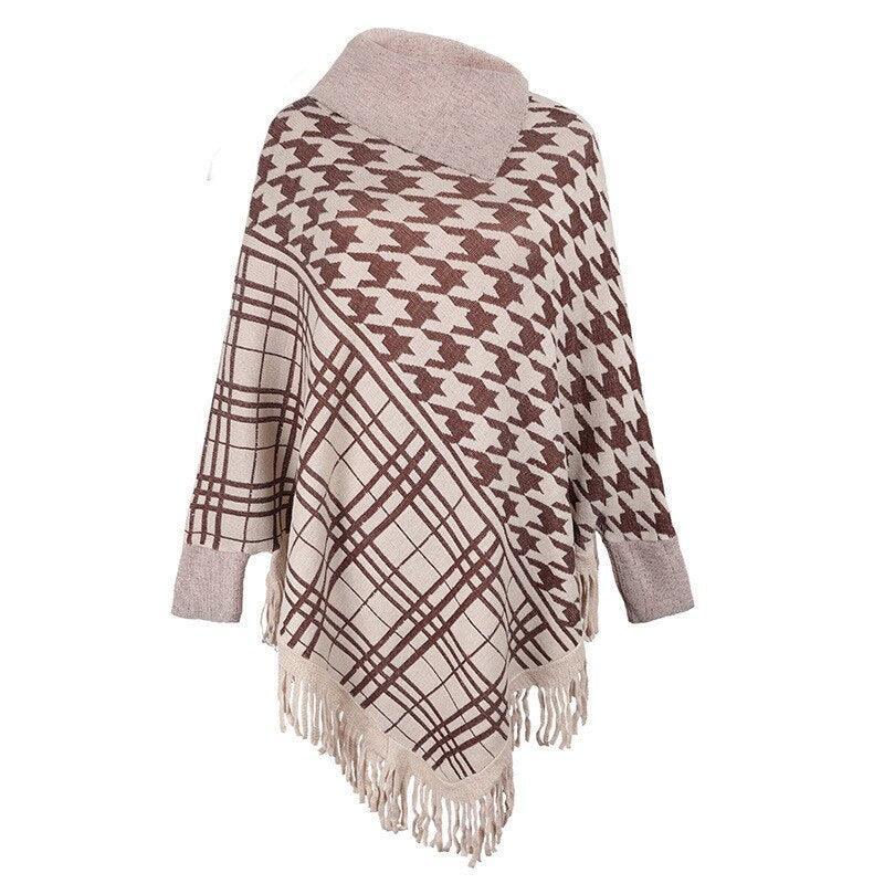 Knitted Shawl Women Warm Tassel Pullover Imitation Cashmere