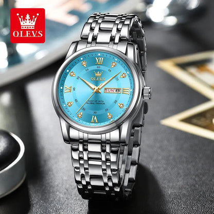 Luxury Top Brand OLEVS Quartz Watch for Men Stainless Steel Waterproof Watches Classic Business Men's Wristwatch (Exclusive New)