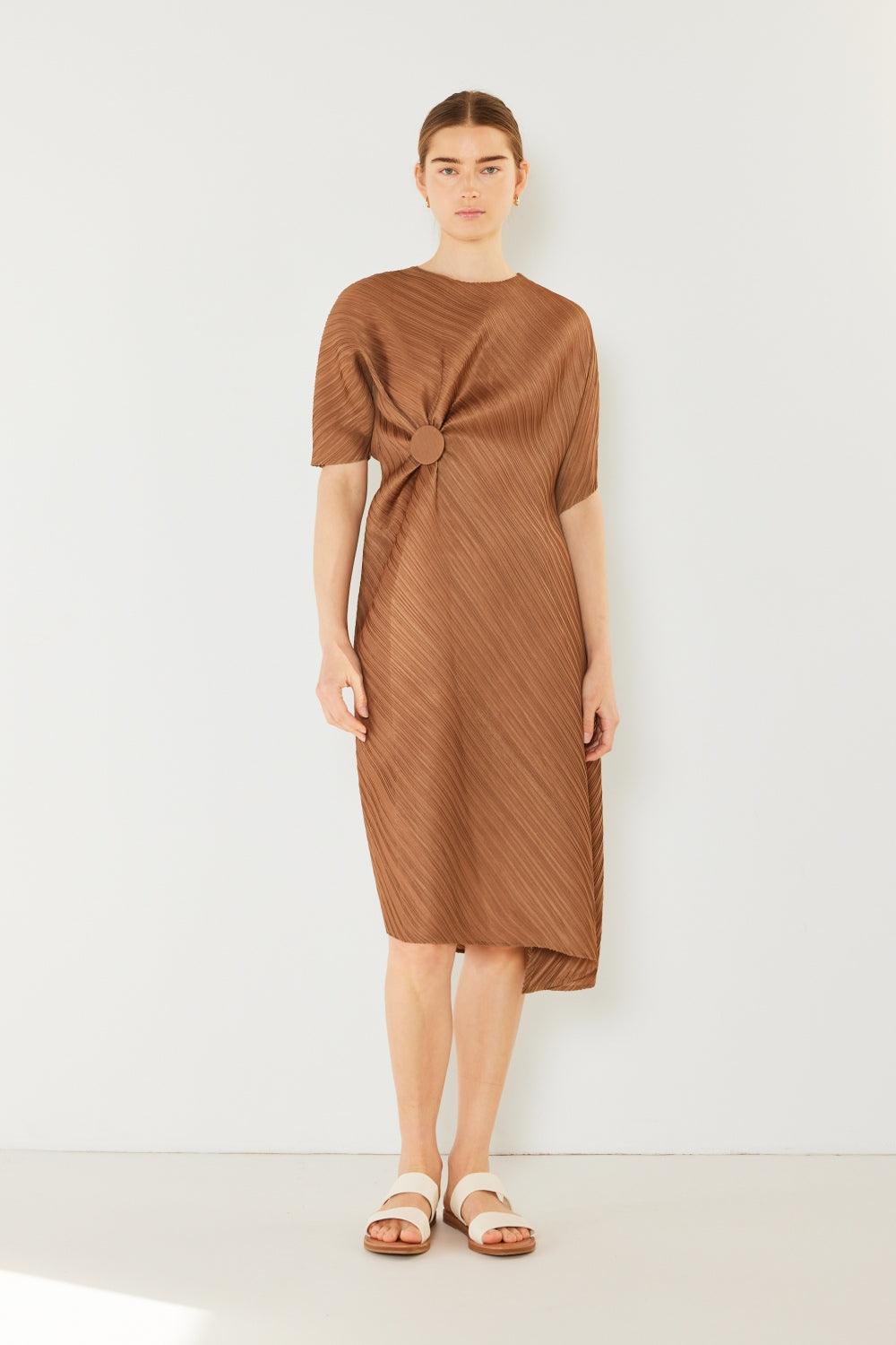 Marina West Swim Pleated Dolman Sleeve Dress