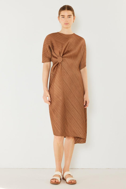 Marina West Swim Pleated Dolman Sleeve Dress